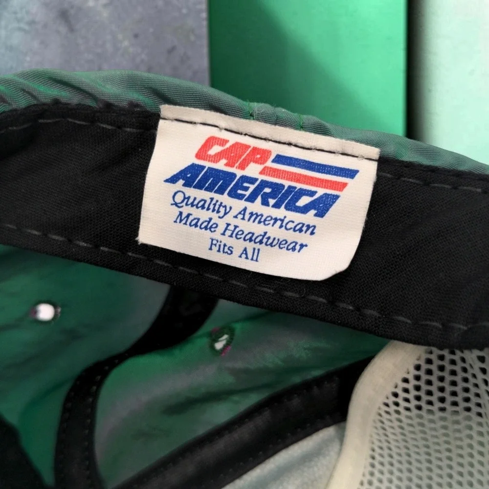 VTG Chevrolet Hat Iridescent Green Snapback Cap America Gen Chevy 90s Trucker